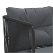 vidaXL Large Powder-Coated Steel Garden Sofa in Black