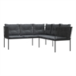 vidaXL Large Powder-Coated Steel Garden Sofa in Black