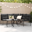 vidaXL Large Powder-Coated Steel Garden Sofa in Black