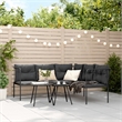 vidaXL Powder-Coated Steel Garden Sofa in Black