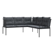 vidaXL Powder-Coated Steel Garden Sofa in Black