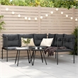 vidaXL Powder-Coated Steel Garden Sofa in Black