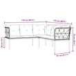 vidaXL Powder-Coated Steel & Textilene Fabric & PE Rattan Garden Sofa in Black