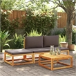 vidaXL Solid Acacia Wood Garden Footstool With Natural Finish