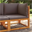 vidaXL Acacia Wood And Rope Garden Corner Sofa With Cushions in Gray