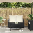 vidaXL Medium PE Rattan Garden Sofa With Removable Covers in Black And Cream