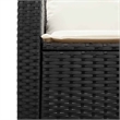 vidaXL Medium PE Rattan Garden Sofa With Removable Covers in Black And Cream