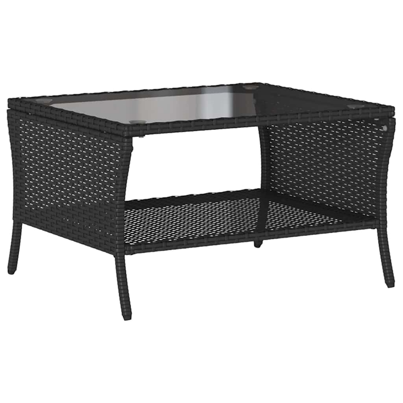 vidaXL Medium PE Rattan Garden Sofa With Removable Covers in Black And Cream