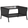vidaXL Medium PE Rattan Garden Sofa With Removable Covers in Black And Cream