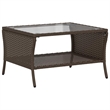 vidaXL 2-Seater Patio Sofa With Cushions in Red And Table in Brown Poly Rattan