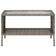 vidaXL PE Rattan And Powder-Coated Steel And Tempered Glass Garden Sofa in Grey