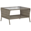 vidaXL PE Rattan And Powder-Coated Steel And Tempered Glass Garden Sofa in Grey