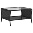 vidaXL 2-Seater Patio Tanle and Sofa w/ Cushions in Turquoise/Black Poly Rattan