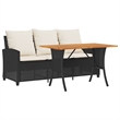 vidaXL Garden Sofa in Black And Cream