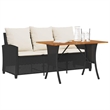 vidaXL Garden Sofa in Black And Cream
