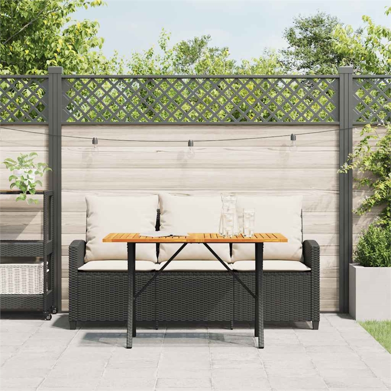 vidaXL Garden Sofa in Black And Cream