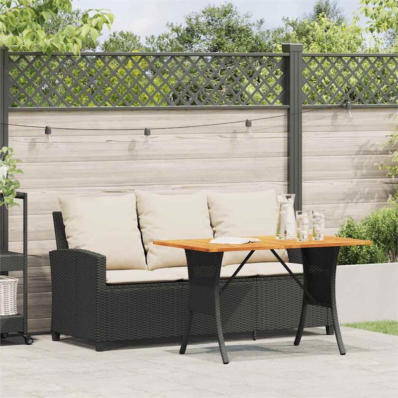 vidaXL Garden Sofa in Black And Cream