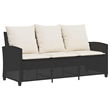 vidaXL Garden Sofa in Black And Cream