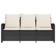 vidaXL Garden Sofa in Black And Cream