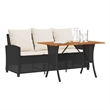 vidaXL Garden Sofa in Black And Cream