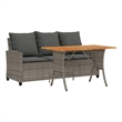 vidaXL 3-Seater PE Rattan Garden Sofa With Adjustable Feet in Grey