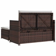 vidaXL 2-Seater Modular PE Rattan Outdoor Furniture Set in Brown