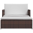vidaXL 2-Seater Modular PE Rattan Outdoor Furniture Set in Brown