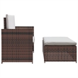 vidaXL 2-Seater Modular PE Rattan Outdoor Furniture Set in Brown
