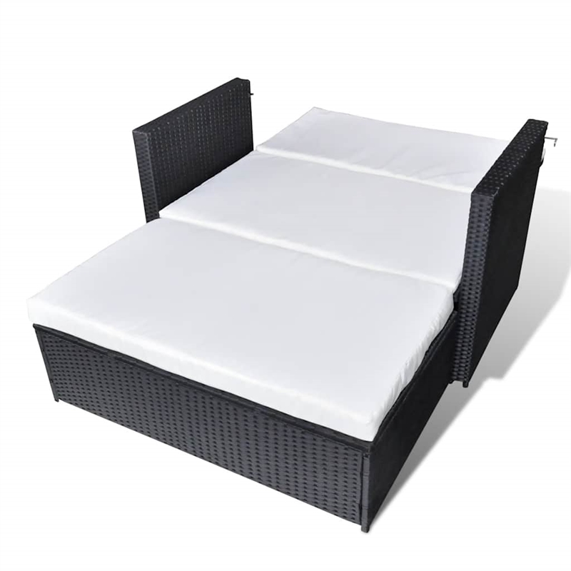 vidaXL Medium Powder-Coated Steel Outdoor Furniture Set in Black