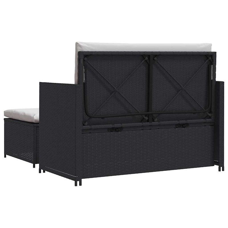 vidaXL Medium Powder-Coated Steel Outdoor Furniture Set in Black