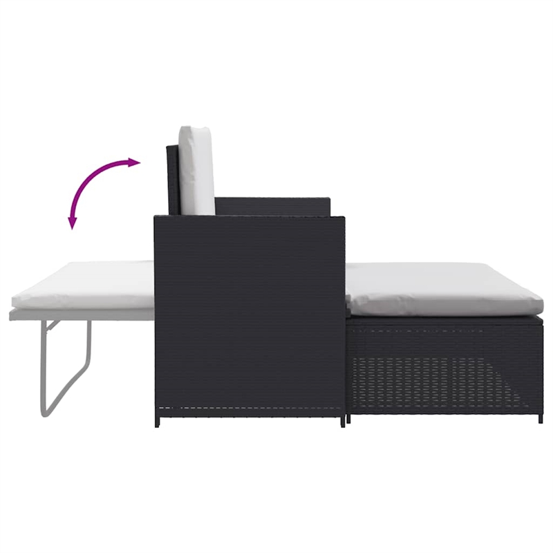 vidaXL Medium Powder-Coated Steel Outdoor Furniture Set in Black