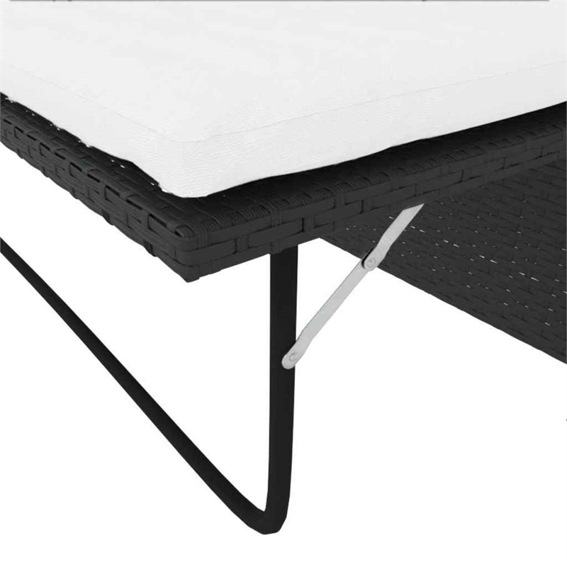 vidaXL Medium Powder-Coated Steel Outdoor Furniture Set in Black