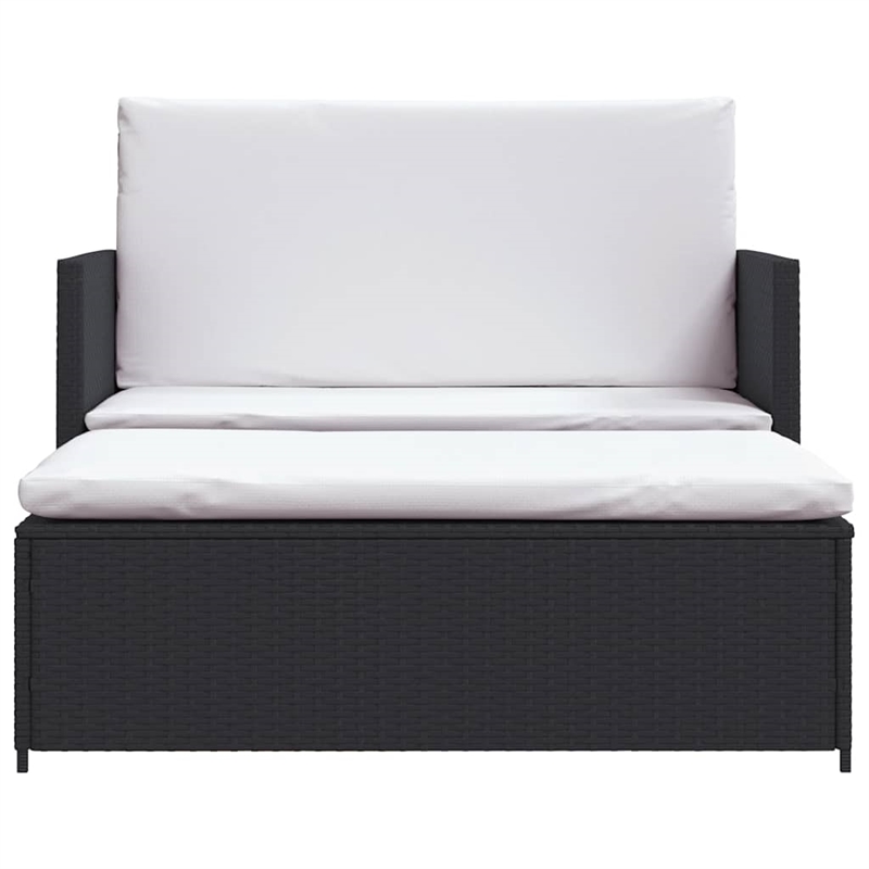 vidaXL Medium Powder-Coated Steel Outdoor Furniture Set in Black