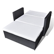 vidaXL Medium Powder-Coated Steel Outdoor Furniture Set in Black