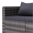 vidaXL Set of 2 PE Rattan Garden Sofa Set With Detachable Design in Grey