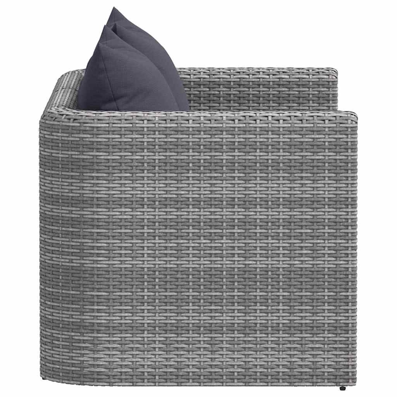 vidaXL Set of 2 PE Rattan Garden Sofa Set With Detachable Design in Grey