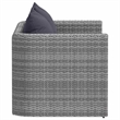 vidaXL Set of 2 PE Rattan Garden Sofa Set With Detachable Design in Grey