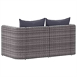 vidaXL Set of 2 PE Rattan Garden Sofa Set With Detachable Design in Grey