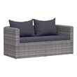 vidaXL Set of 2 PE Rattan Garden Sofa Set With Detachable Design in Grey