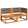 vidaXL 2-Seater Acacia Wood And Rope Garden Sofa With Cushions in Gray