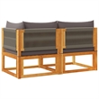 vidaXL 2-Seater Acacia Wood And Rope Garden Sofa With Cushions in Gray