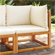 vidaXL Acacia Wood And Rope Garden Corner Sofa With Cushions in Cream