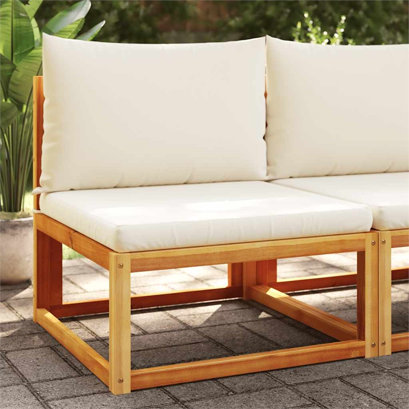 vidaXL Garden Sofa in Brown And Cream