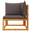 vidaXL Solid Acacia Wood & PE Rattan & Foam & Polyester Garden Sofa in Grey