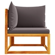 vidaXL Solid Acacia Wood & PE Rattan & Foam & Polyester Garden Sofa in Grey