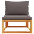 vidaXL Modular Solid Acacia Wood Garden Sofa in Grey