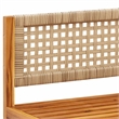 vidaXL Solid Acacia Wood & PE Rattan & Polyester Garden Sofa in Beige & Cream