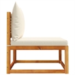 vidaXL St&ard Modular Solid Acacia Wood & PE Rattan Garden Sofa in Beige & Cream