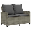 vidaXL 2-Seater PE Rattan Garden Sofa With Water-Resistant Materials in Grey