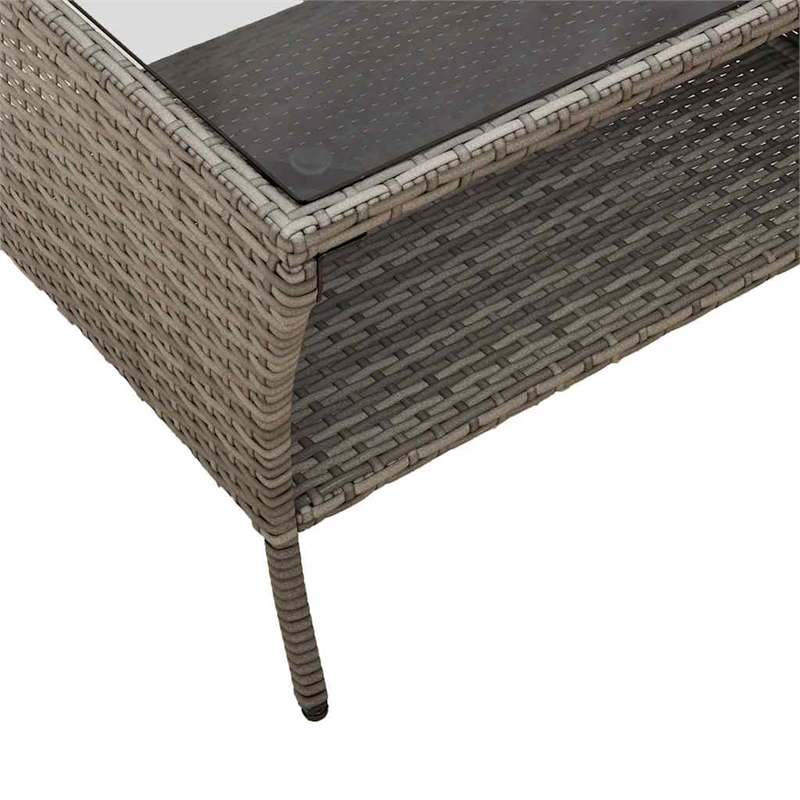 vidaXL 2-Seater PE Rattan Garden Sofa With Water-Resistant Materials in Grey